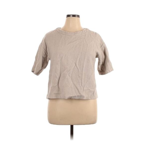 Ann Taylor Wool Blend Top Sweater XL Short Sleeve Crew Neck Minimalist Corpcore - Picture 1 of 9